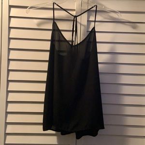 Black chiffon tank top